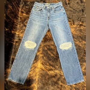 Levi's Blue Straight Leg Distressed Jeans